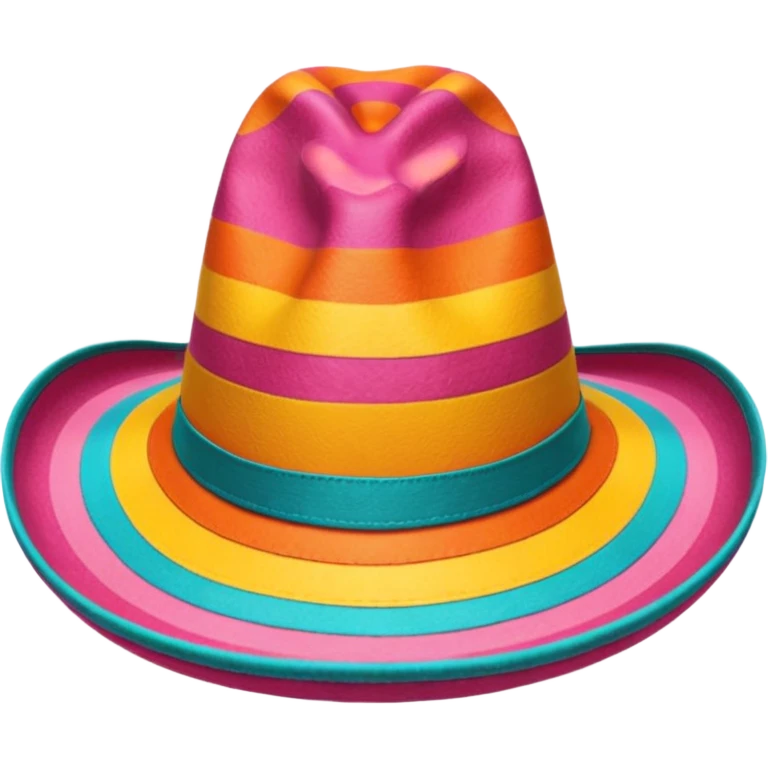 mexican hat with happy colours (orange, yellow, pink, turquoise) emoji