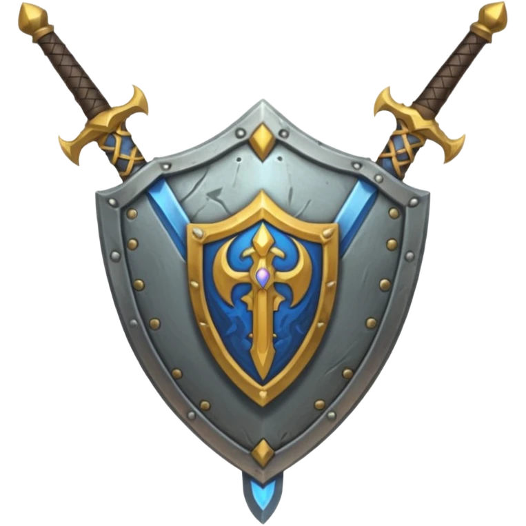 sword and shield, world of war craft style emoji