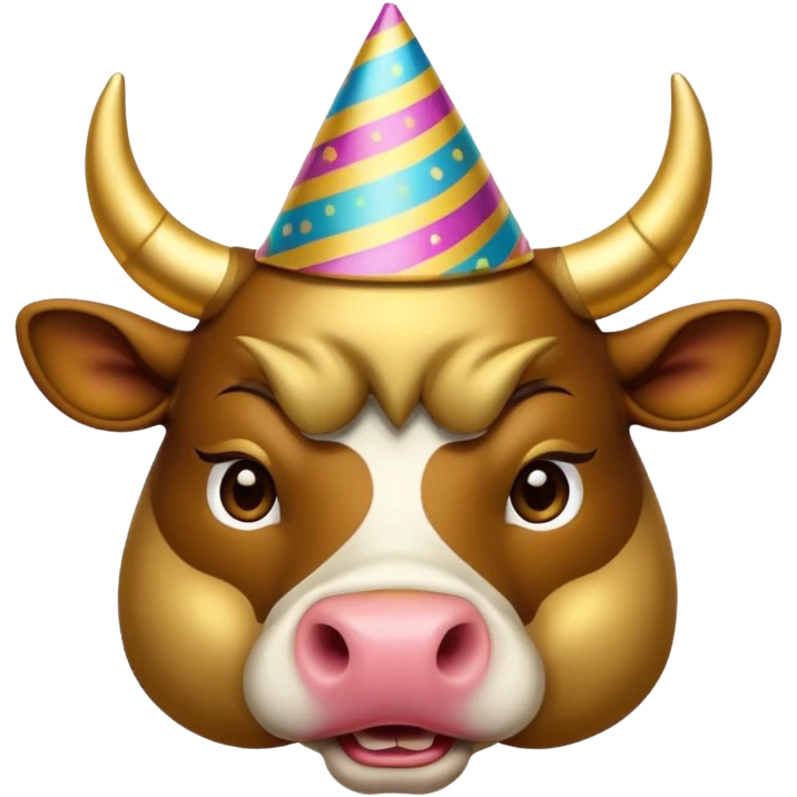 New Year's dressed bull emoji emoji