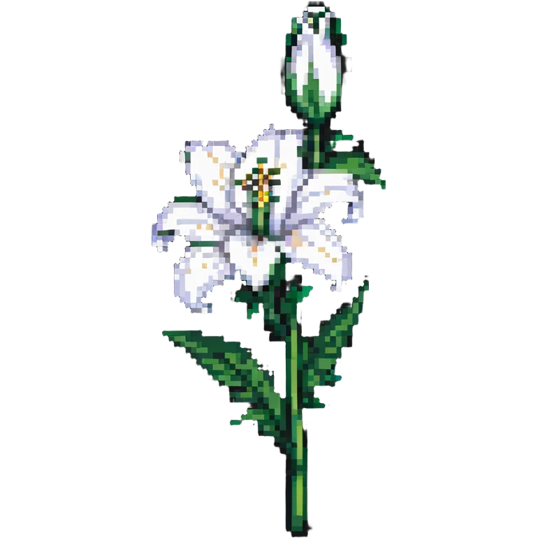 white lily flower with green stem emoji