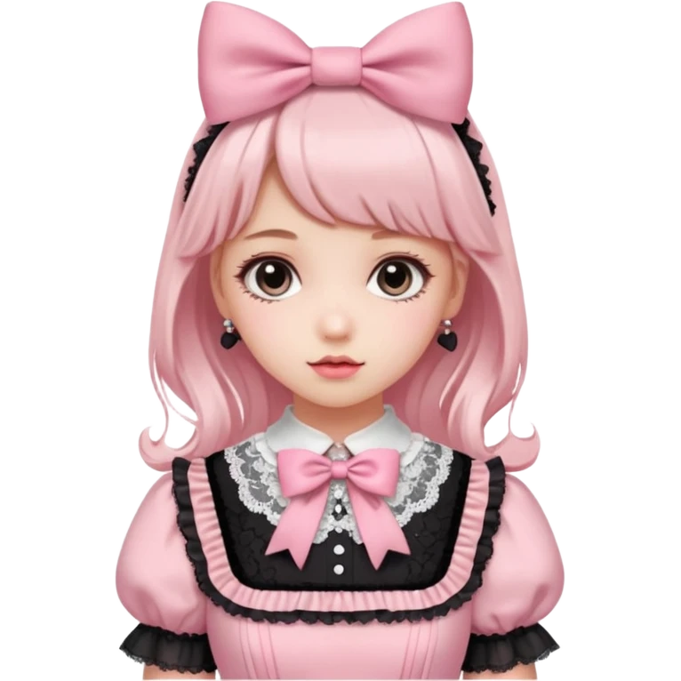 Fiyonklu ve pembe lolita emoji