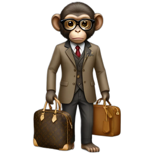 monkey professor with louis vuitton clothing emoji