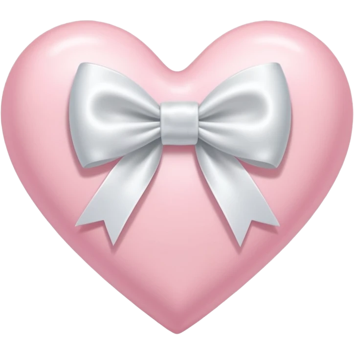 Light pink heart with white ribbon bow emoji