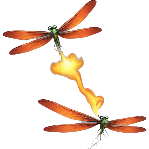 Fire breathing dragonfly emoji