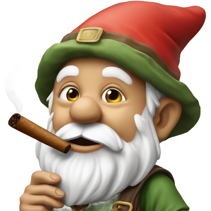 Gnome smoking a cigar with a beer ￼ emoji