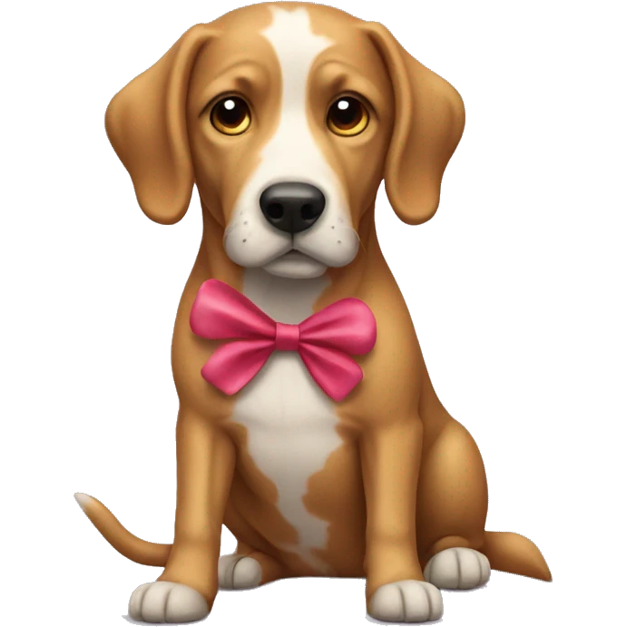 pick me dog with bow emoji