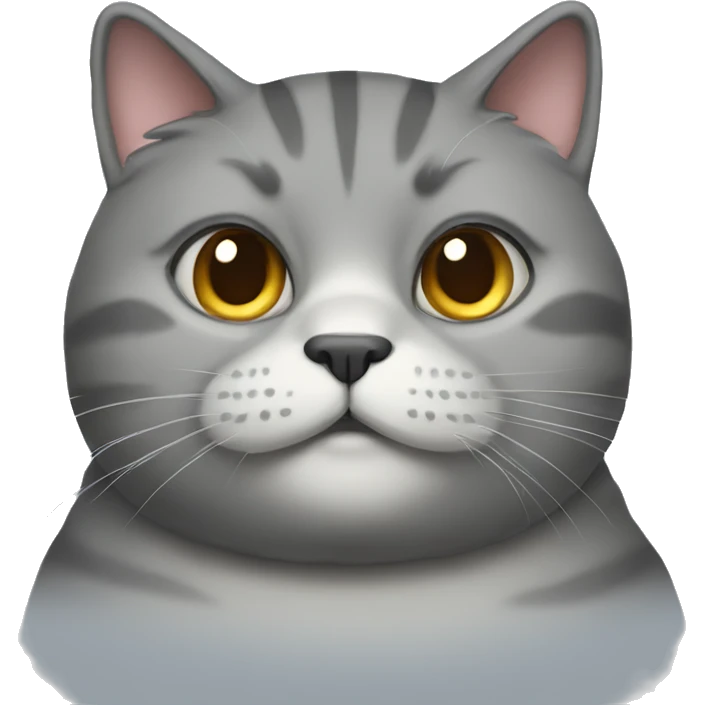 Grey fat cat emoji