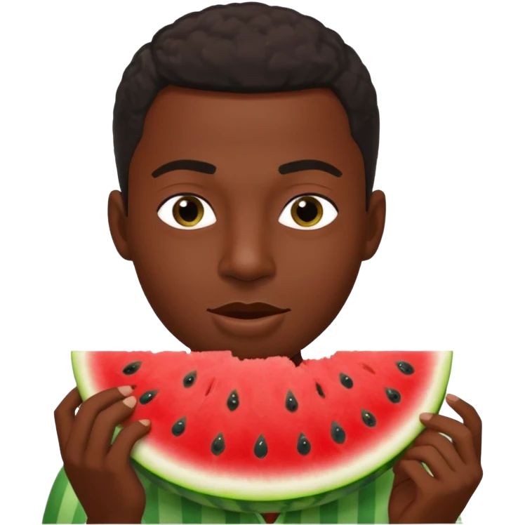 Black guy eating melon emoji