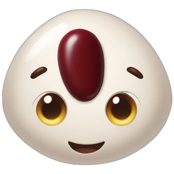 Red Bean with a face  emoji