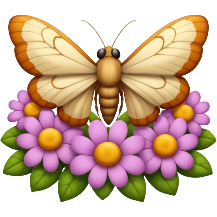 moth sleeping inside flower like bed emoji