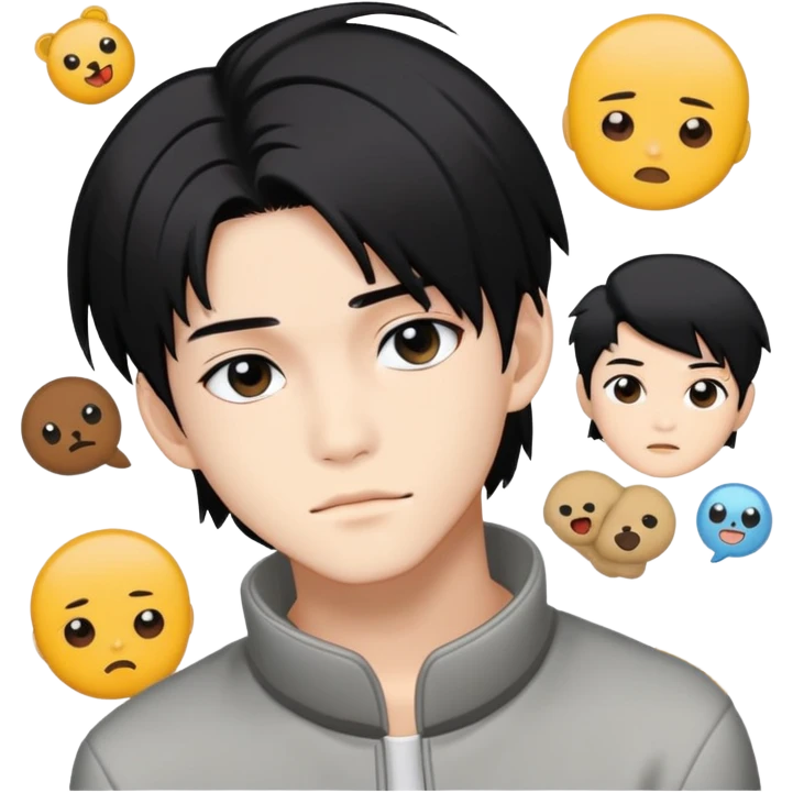 Taeyong nct with black hair undercut at sticker era emoji