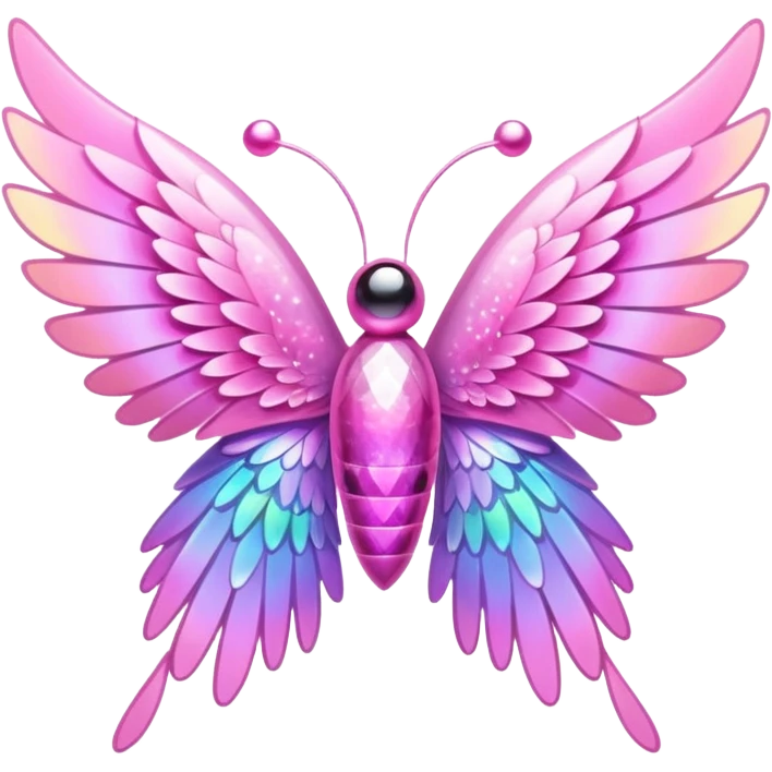 Sparkly little pink pong wings  emoji