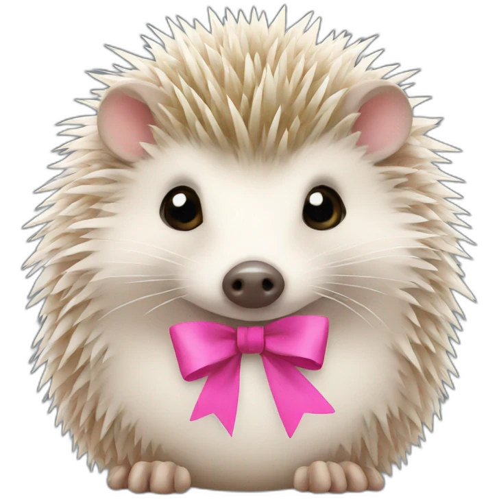 hedgehog with a pink bow emoji