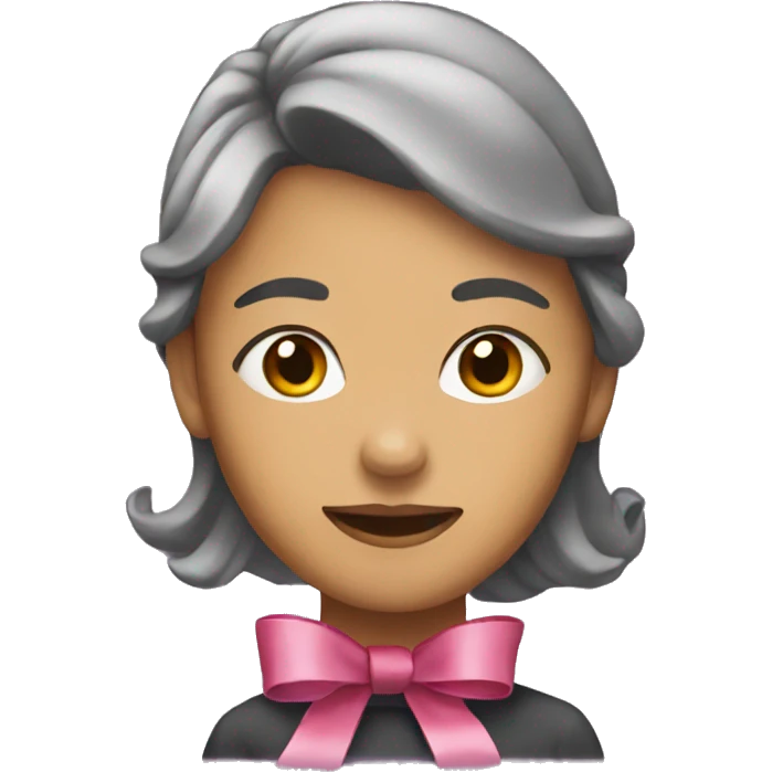 Woman wearing ribbon emoji