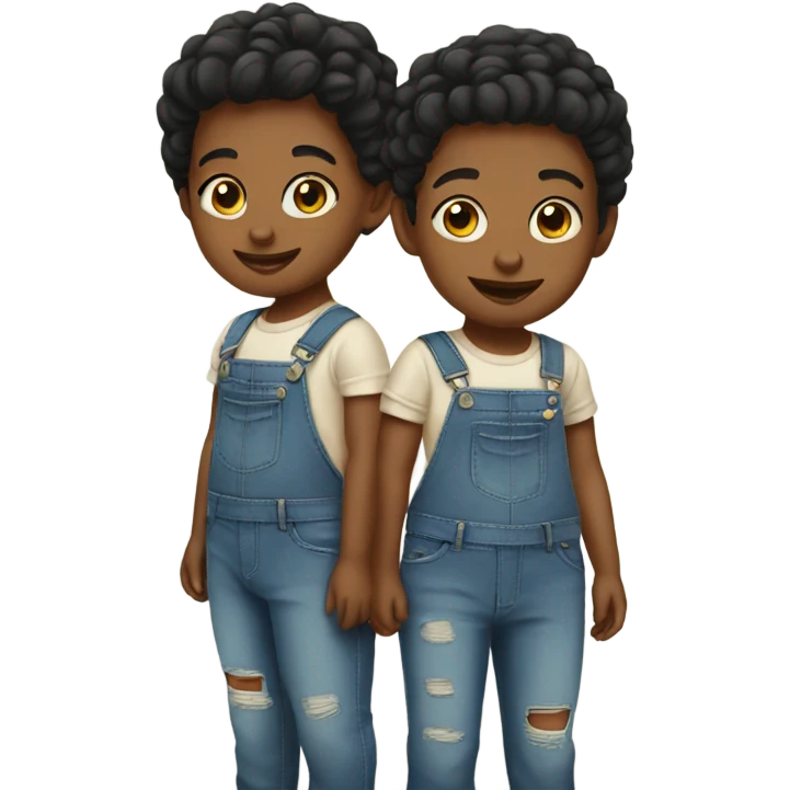 Twins in cute fits emoji
