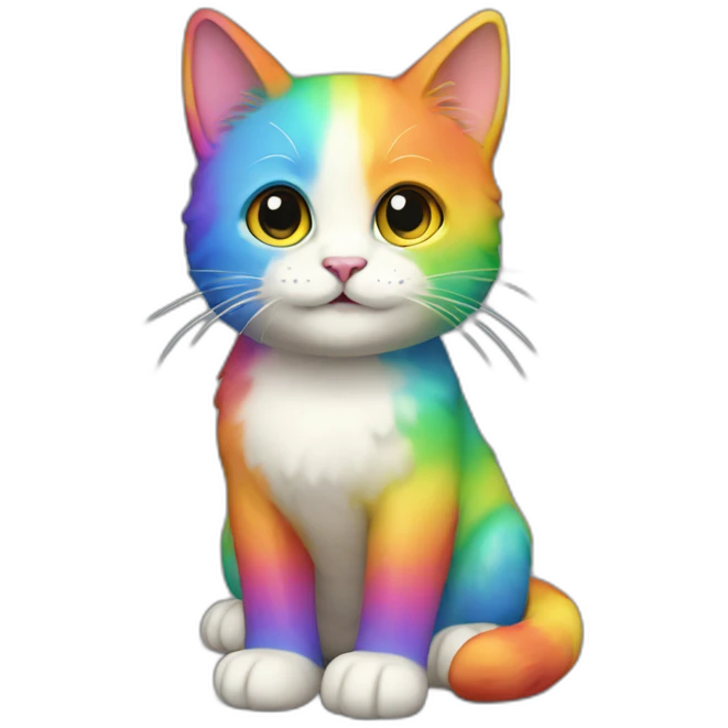 Rainbow Cat Full Body emoji