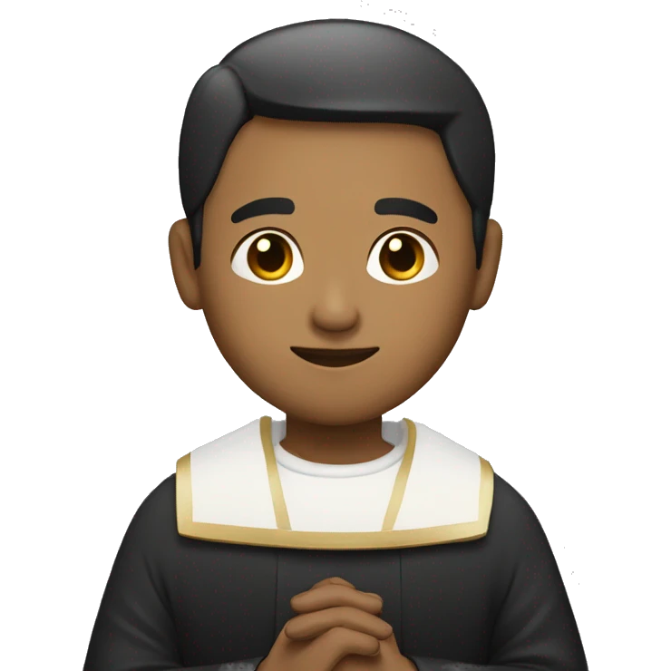 A male personne wearing prayer dress ( a priest) emoji