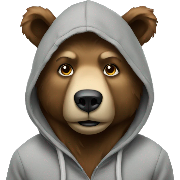 a bear wearing a hoodie emoji