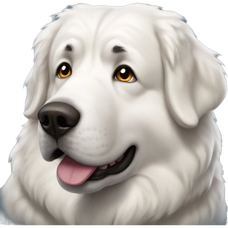 Old fat great pyrenees dog emoji