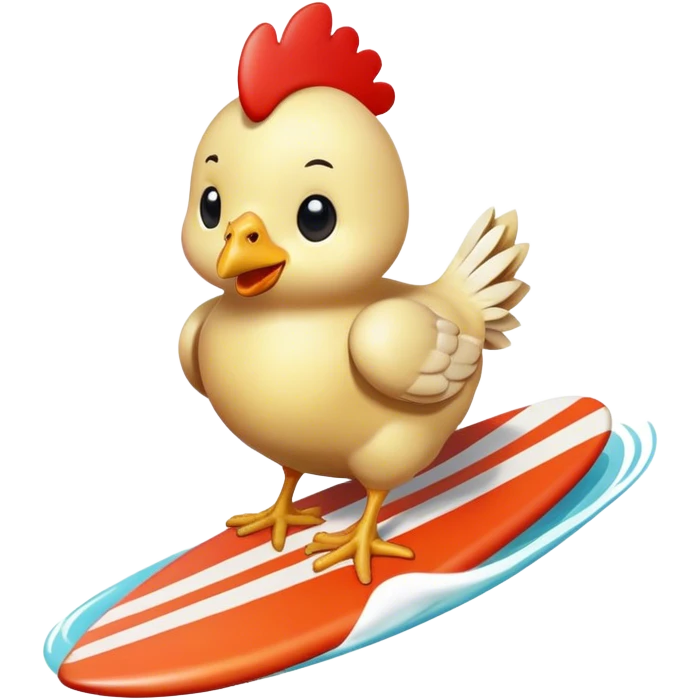 chicken surfing emoji