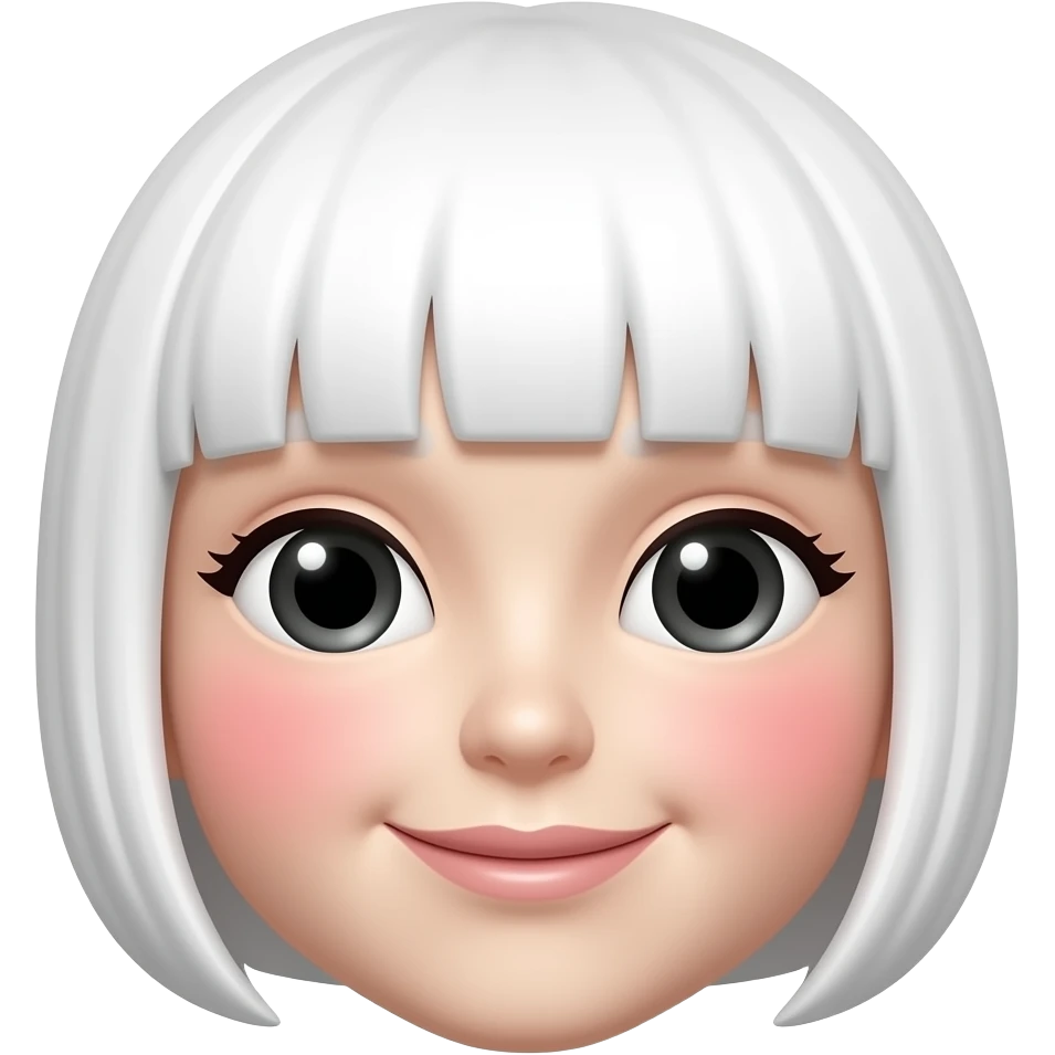 흰색얼굴의 붉은색 홍조를 하고 있는 이모티콘 emoji