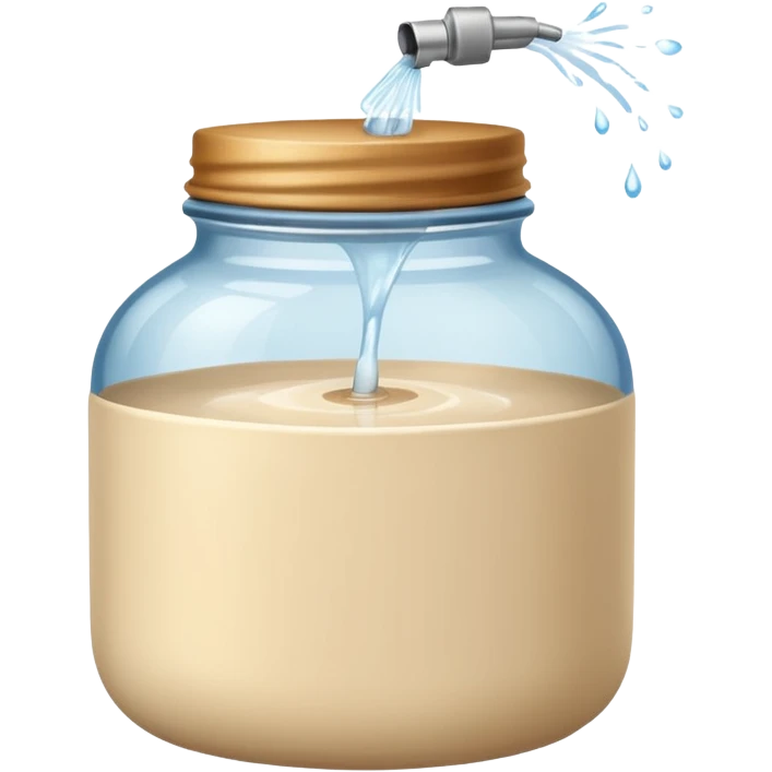 Light beige jar with spray emoji
