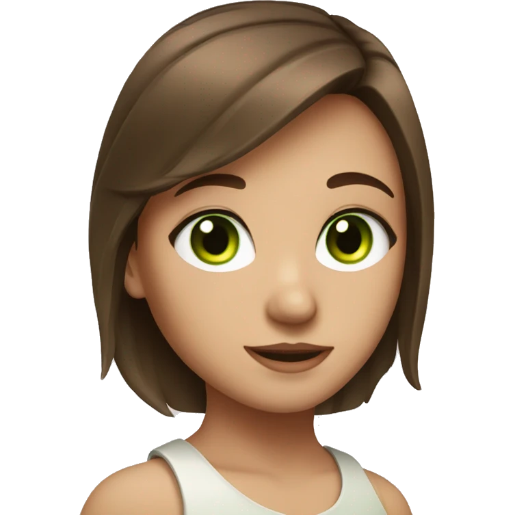 pretty girl with brown hair and green eyes  emoji