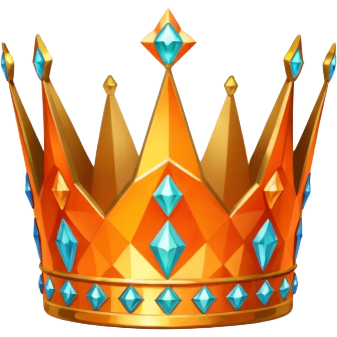 orange prismatic 3d crown emoji