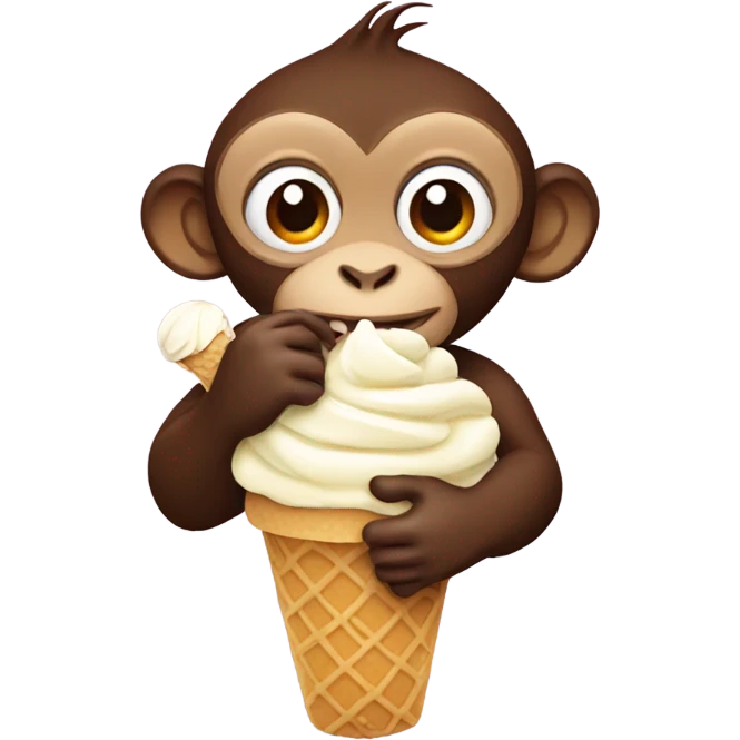 Monkey eating ice cream  emoji