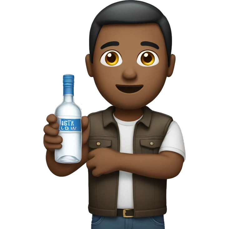 Male holding vodka bottle emoji