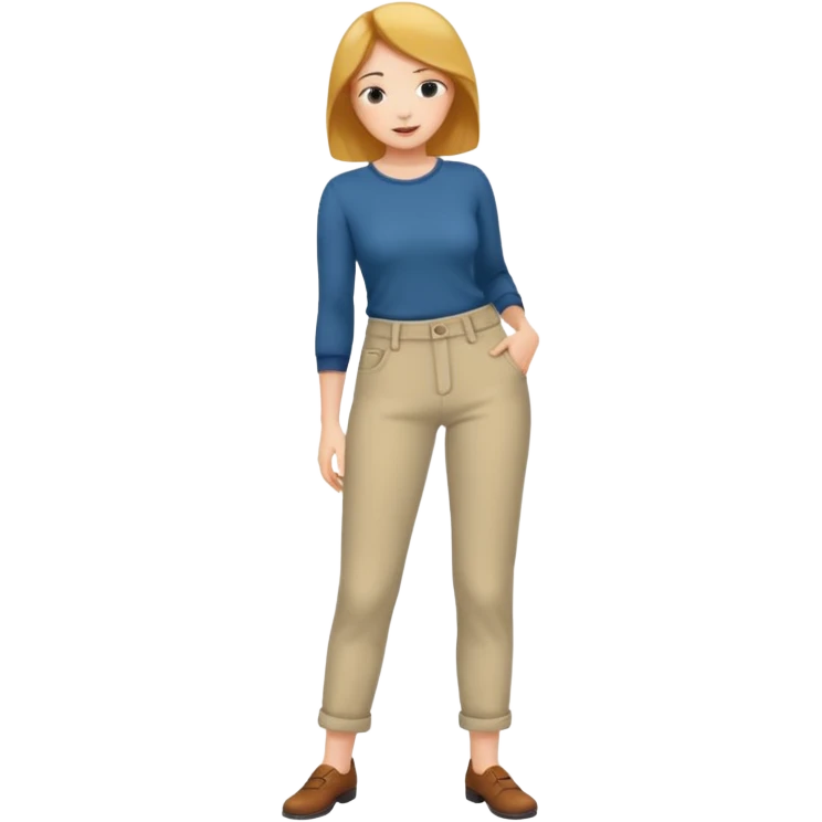 Naked women’s head looking at her pants emoji