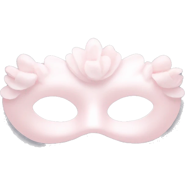 Light pink Frilly sleep mask with white swans emoji