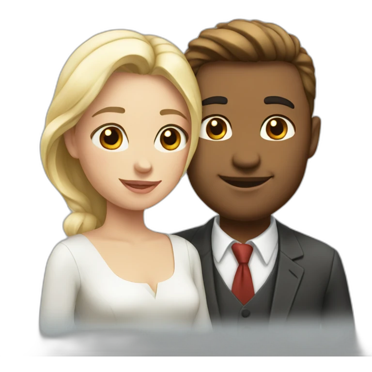 Couple blanc amour emoji