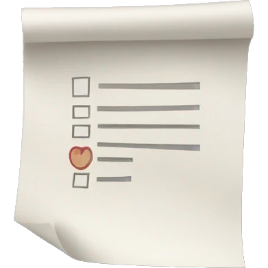 Paper with a checkmark emoji
