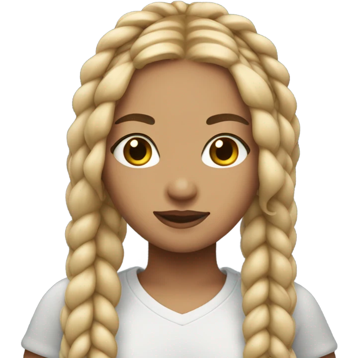 Light skin girl with knotless braids  emoji