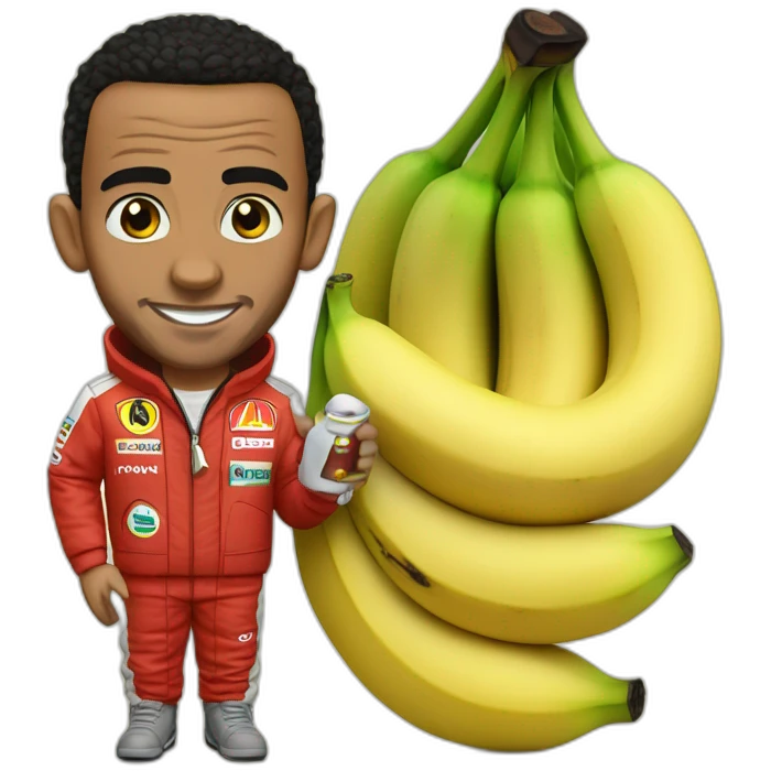 Lewis Hamilton avec des banane emoji