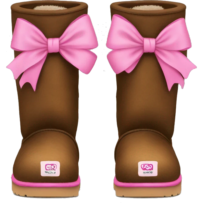 Brown uggs with pink bows emoji