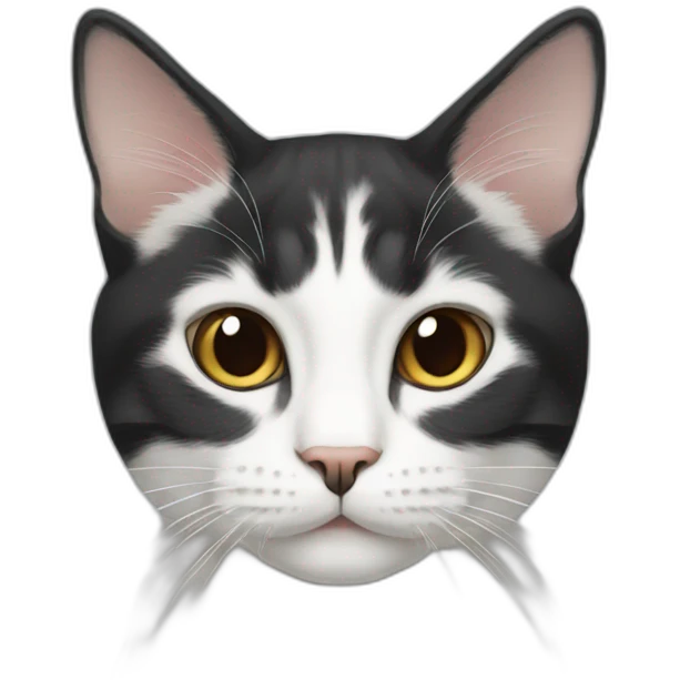 Cat White and black  emoji