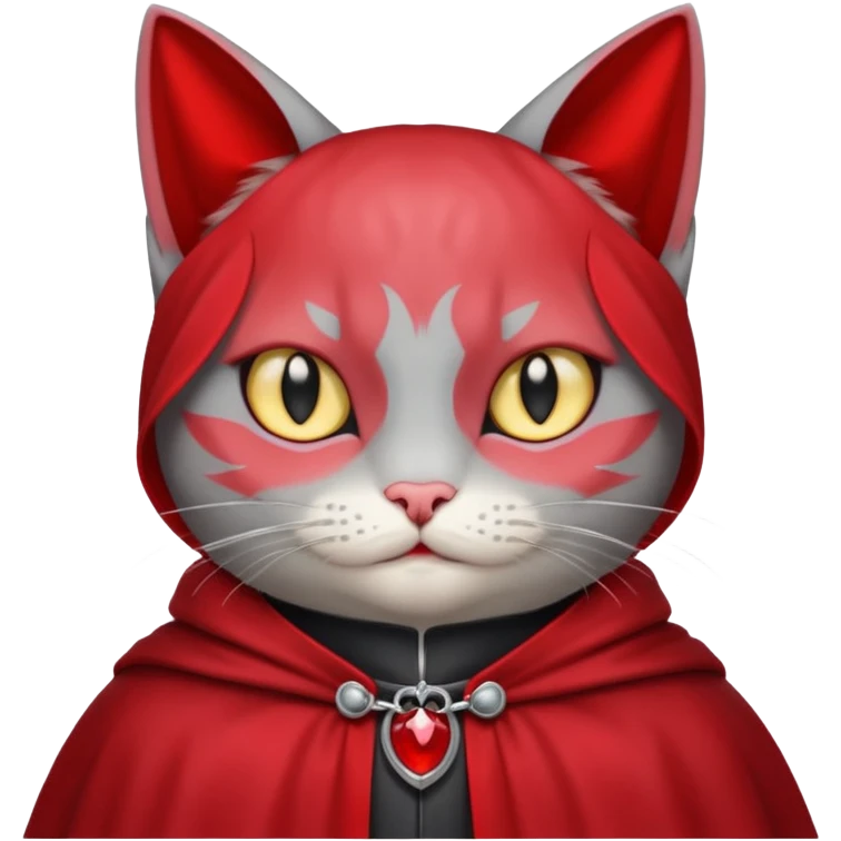 grey cat-vampire-in-red-collar-cloak emoji