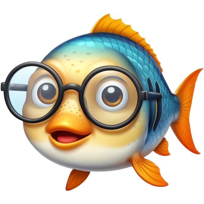 Fish wearing glasses emoji
