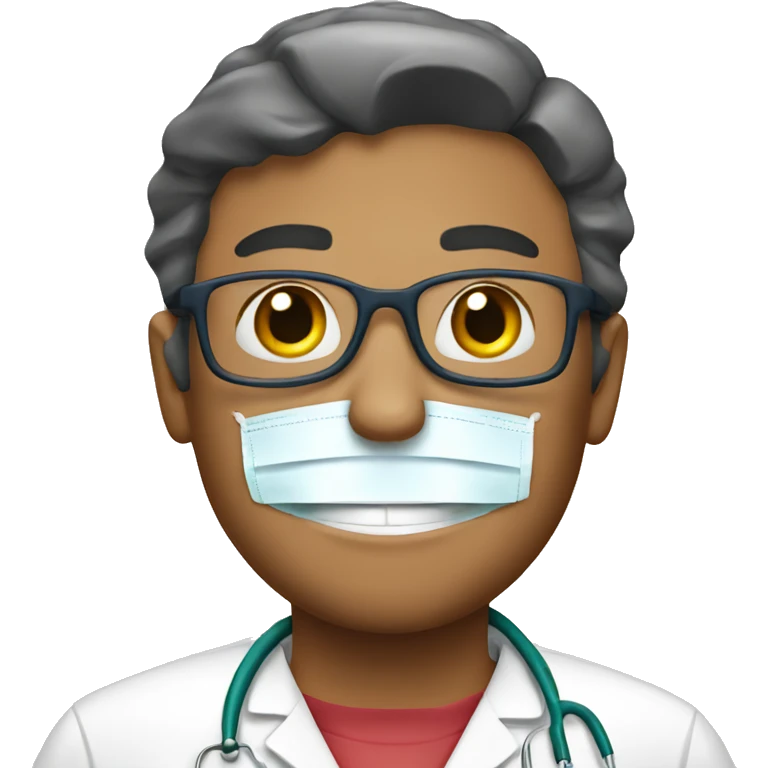 a surgeon having quick lunch emoji