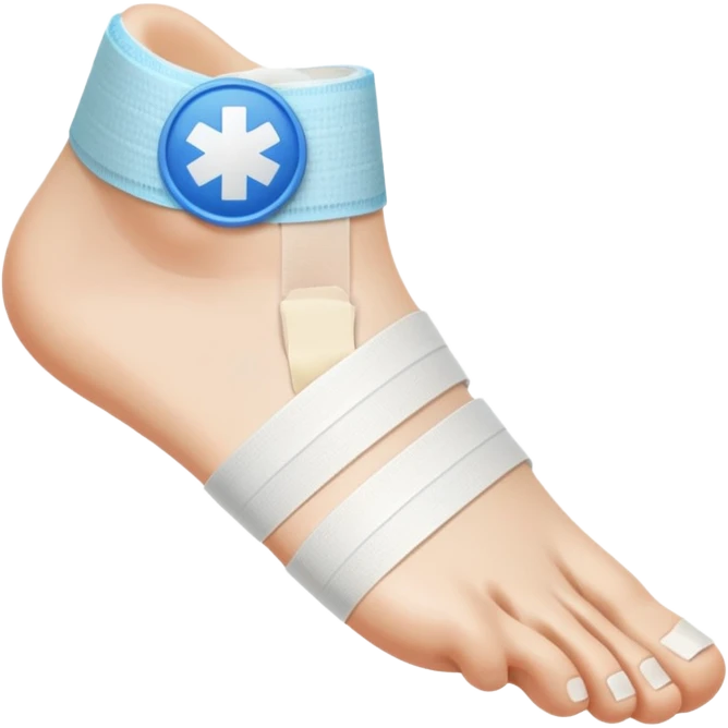 сделай на белом фото эмодзи с ногой забинтованной  emoji