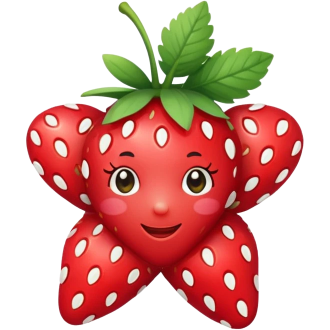A strawberry star with a bow cute emoji