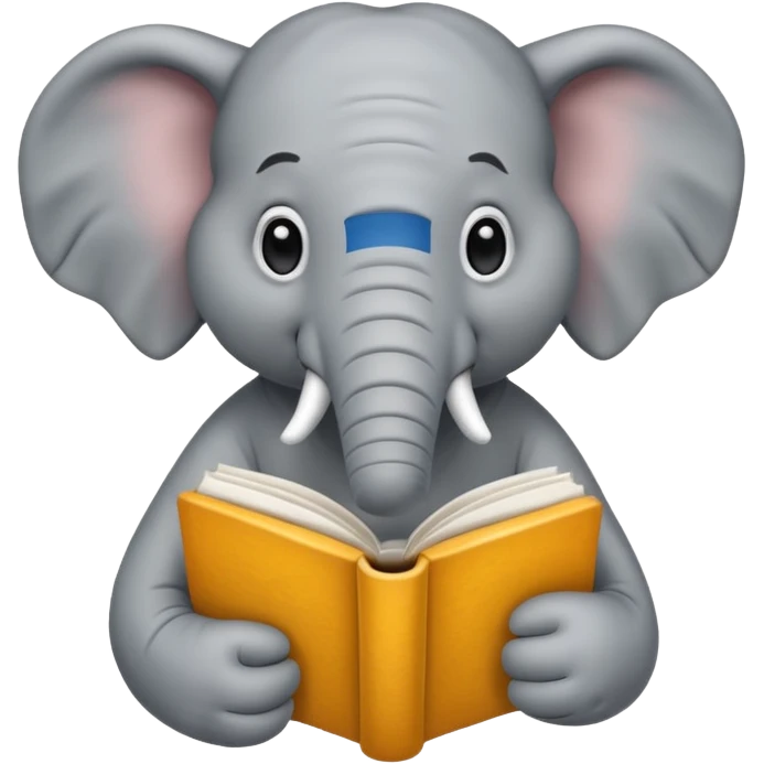 An elephant with a book emoji
