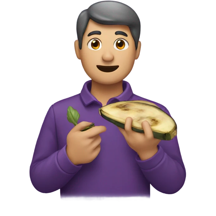 eating eggplant emoji