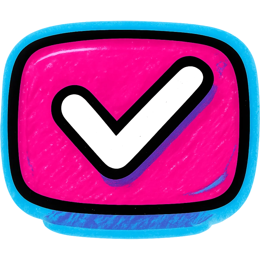 YouTube verification checkmark icon, clean, bold, red and white, modern, suitable for digital use emoji