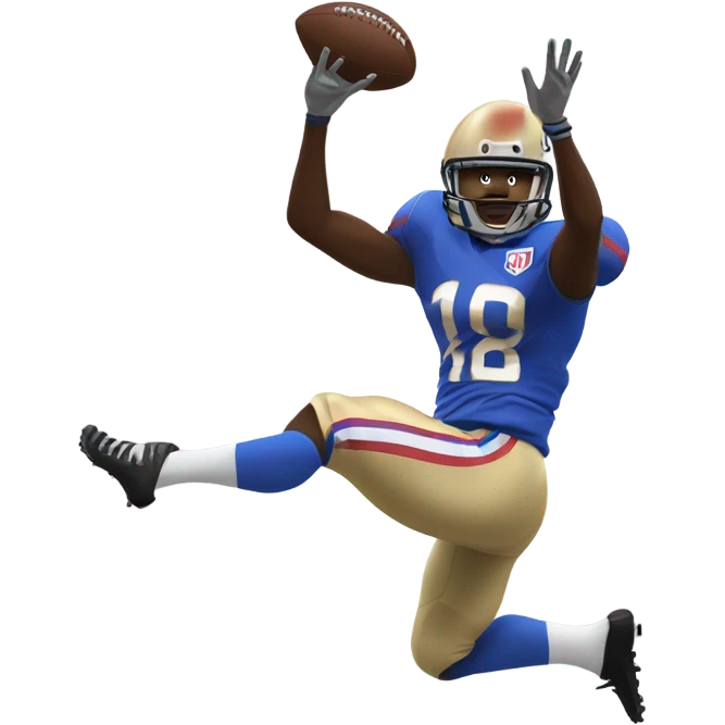 football player making a one handed catch for a touchdown emoji