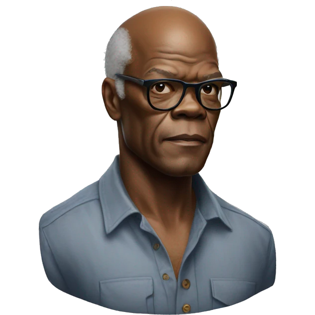 hyper realistic samuel l jackson wearing shirt emoji