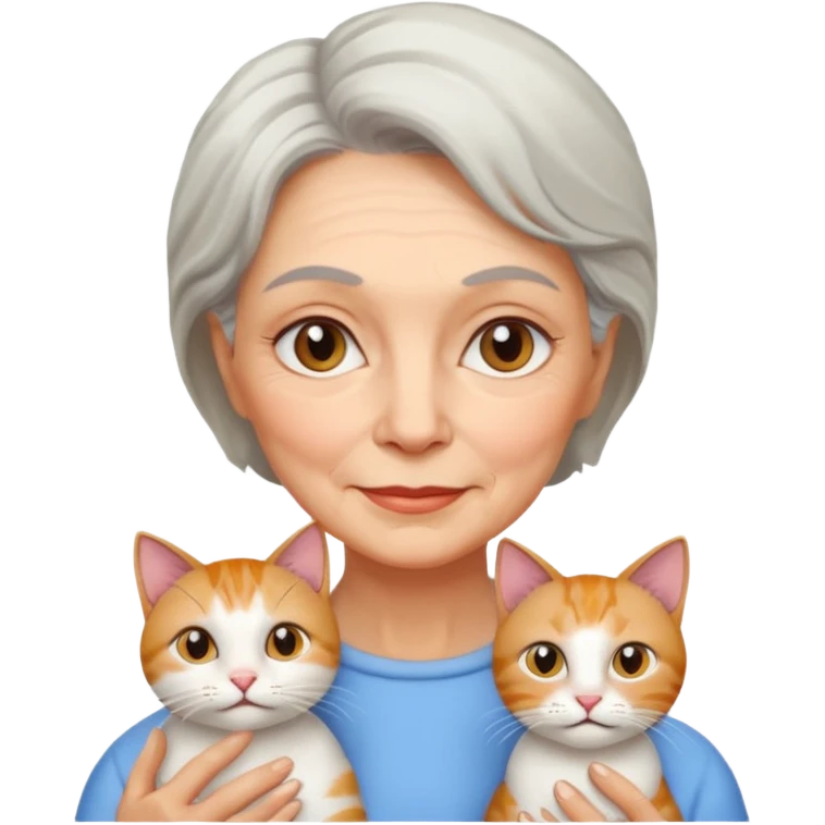Een oma met een kat emoji