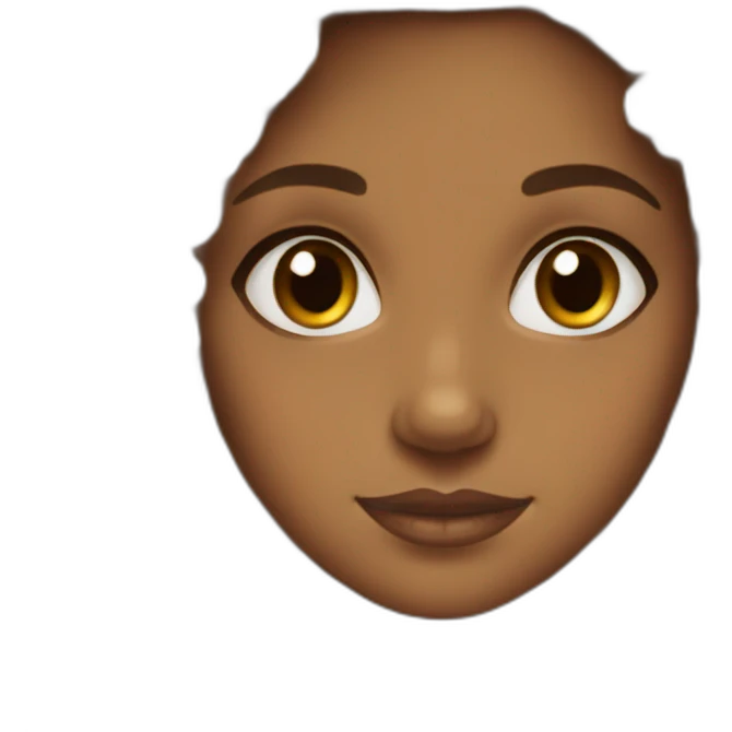 Brown girl curly hair brown eyes emoji